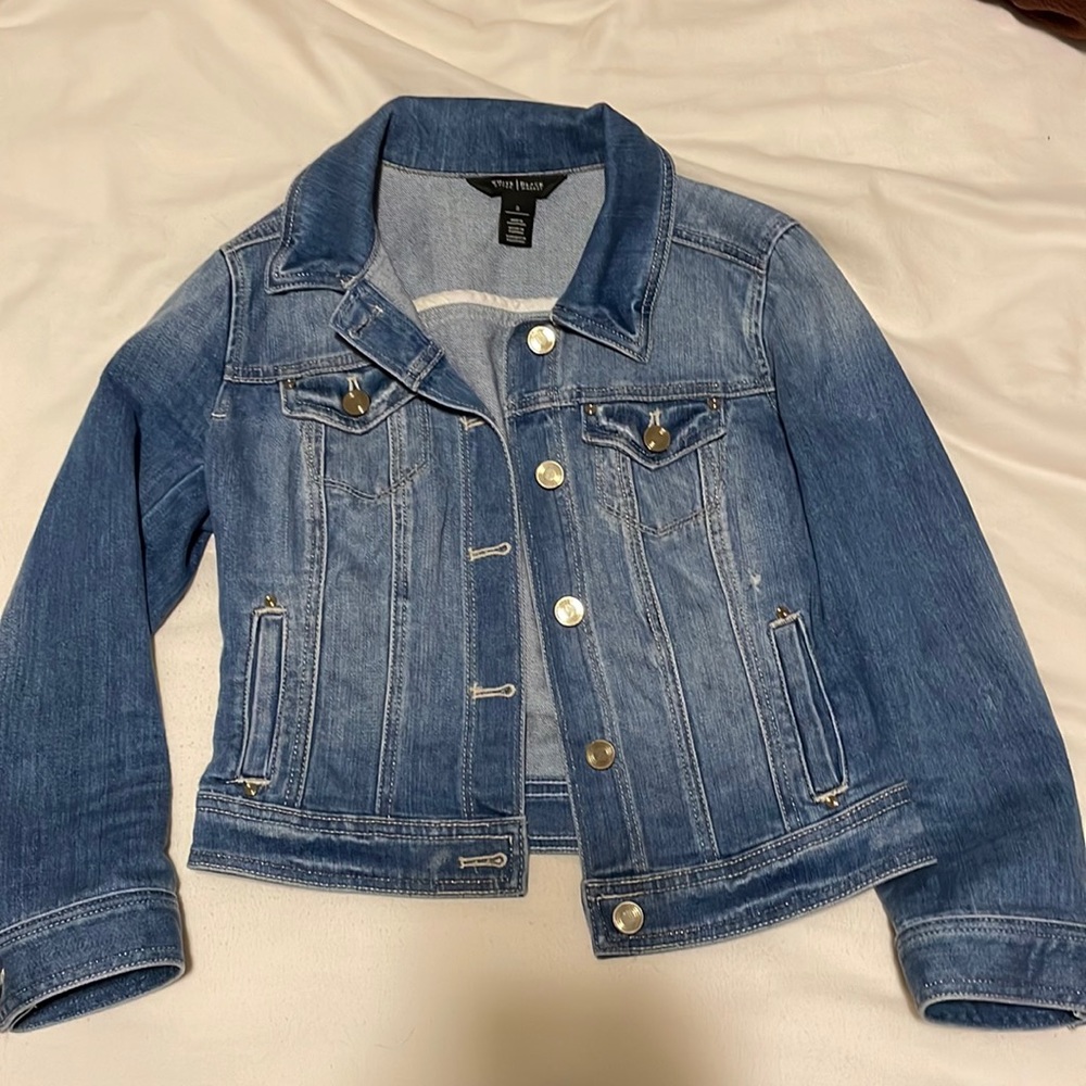 White House Black Market cropped denim jacket